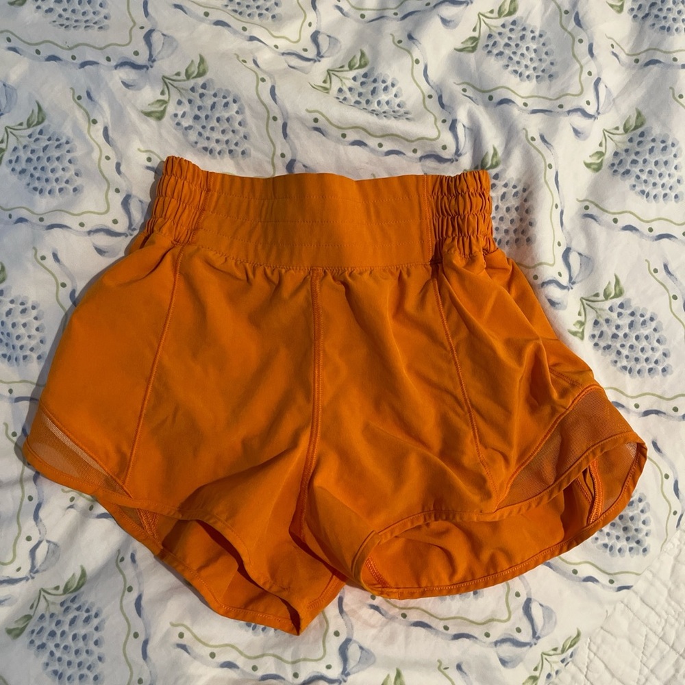 Orange Lululemon Women's Athletic Shorts